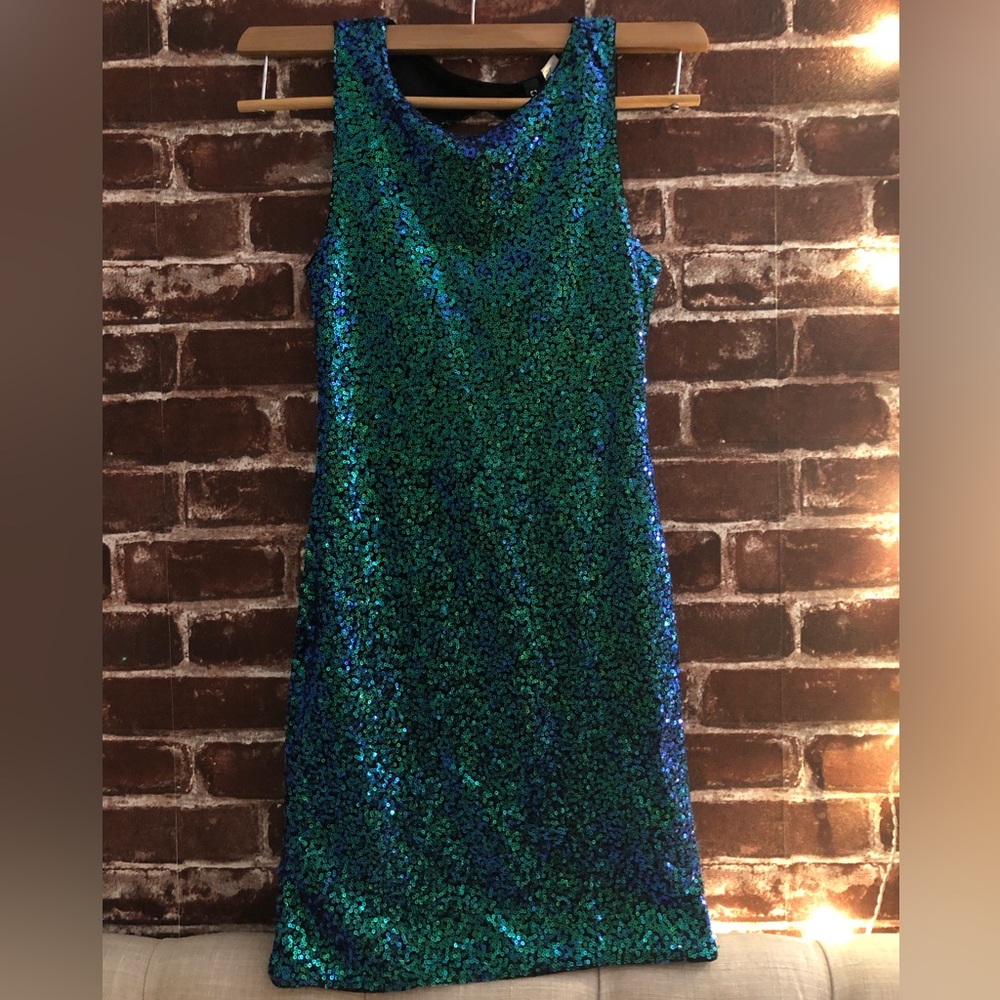 H&M Green Sequin Bodycon Dress
